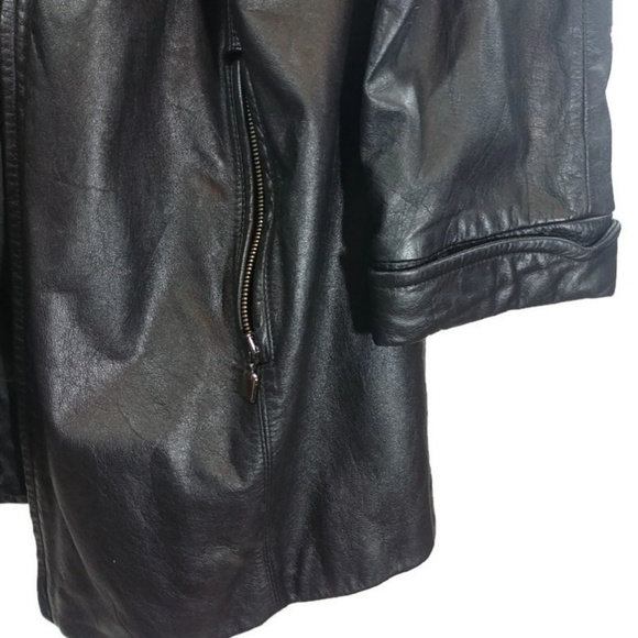 Venezia Leather Plus Sz Womens Trench Coat - Picture 6 of 6